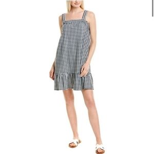 Jude Connally Addison Shift Black White Checka Dress Small